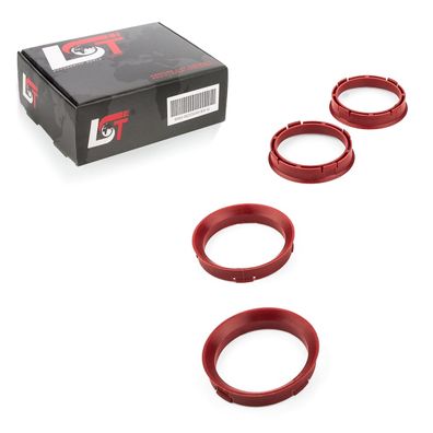 4x Zentrierringe Dunkelrot Alufelgen Ø 66,45 - Ø 57,1 mm für AUDI Porsche