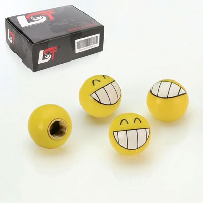 4x Reifen Ventilkappe Smiley Grinse Gelb für JEEP Chevrolet Chrysler FORD LAND