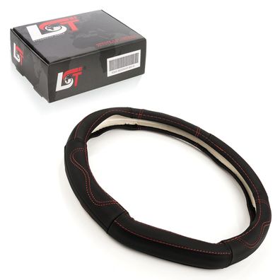 Lenkradbezug Hülle Ø 38x9 cm schwaz rot für SAAB für OPEL für VOLVO für Vauxhall