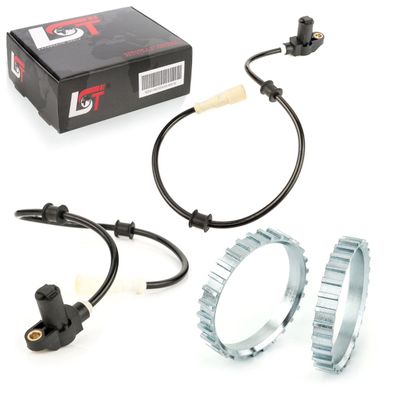 2x ABS-Sensor und ABS-Ring Set Vorderachse 29 Zähne für OPEL Calibra CORSA B