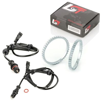 2x ABS-Sensor und ABS-Ring Set Vorderachse 44 Zähne für Renault ESPACE IV