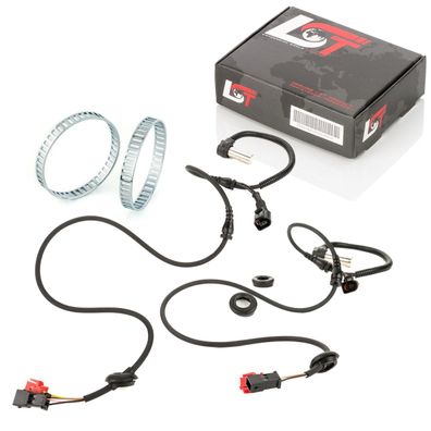 2x ABS-Sensor und ABS-Ring Set Vorderachse 45 Zähne für Audi A6 C5 bis 12.1998