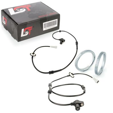 2x ABS-Sensor und ABS-Ring Set Vorderachse 48 Zähne für Peugeot 406