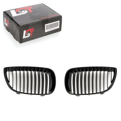 Frontziergitter Nieren Einsteg Schwarz glänzend für BMW 1er E81 E82 E87 07-12