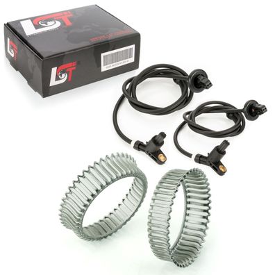 2x ABS-Sensor und ABS-Ring Set Hinterachse 43 Zähne für VW GOLF III VENTO