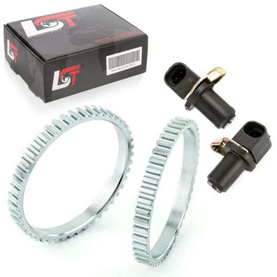 2x ABS-Sensor und ABS-Ring Set Vorderachse 47 Zähne für DAEWOO NUBIRA ESPERO