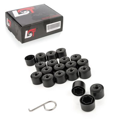 20x Radschraubenkappen diebstahlhemmend 17 mm schwarz für AUDI Porsche