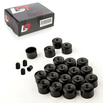 20x Radschrauben Kappen 17 mm schwarz diebstahlhemmend für SEAT für SKODA für VW