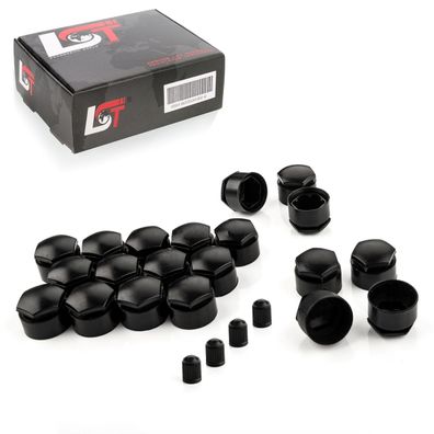 20x Radschrauben Kappen 17 mm schwarz diebstahlhemmend für AUDI für SEAT