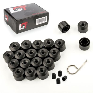 20x Radschraubenkappe 17mm schwarz matt für MAZDA HONDA SUZUKI Mitsubishi