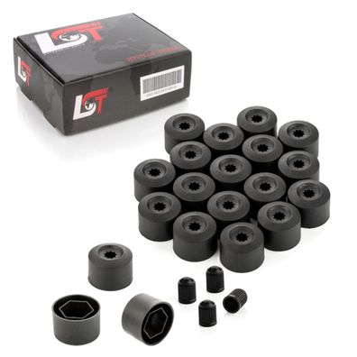 20x Radschrauben Abdeckkappen 17 mm schwarz für Citroen Peugeot DACIA Renault