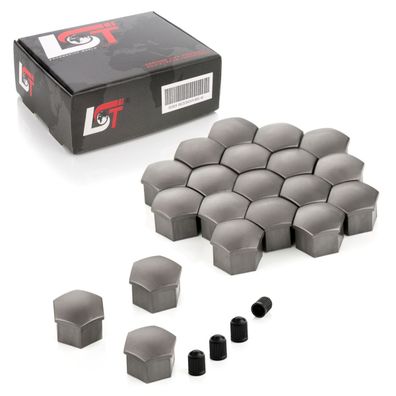 20x Radschrauben Abdeckkappen 17 mm grau für Citroen Peugeot DACIA Renault