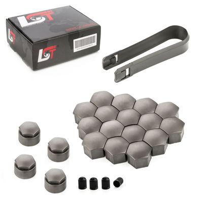 20x Radschrauben Kappen Set 17 mm matt Grau Anti-Diebstahl für Hyundai Daihatsu