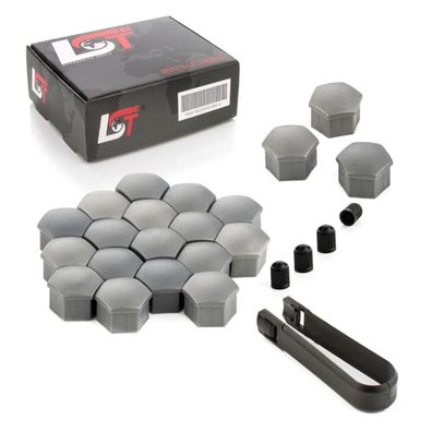 20x Radschrauben Abdeckkappen 17 mm grau für Citroen Peugeot DACIA Renault