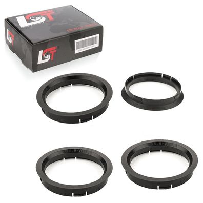 4x Zentrierringe Schwarz Alufelgen Ø 76,0 mm - Ø 66,6 mm für Audi für Porsche