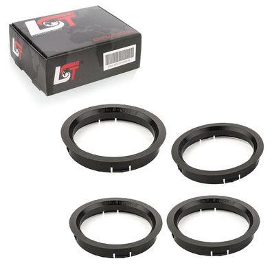 4x Zentrierringe Schwarz Alufelgen Ø 76 mm - 66,6 mm für Saab für Opel für Volvo