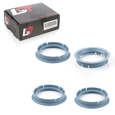 4x Zentrierringe Hellblau Alufelgen Ø 70,0 mm - Ø 57,1 mm für Audi für Porsche