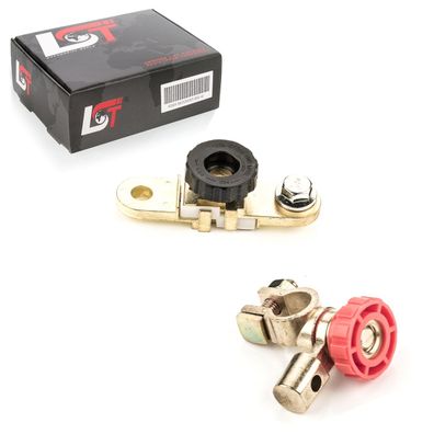 2x Batterie Trennklemme mit Rundknopf rot schwarz für VW für SEAT für SKODA