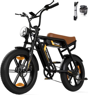 HITWAY E Bike Elektrofahrrad20 Zoll 4.0 Fat Tire Ebikes, 48V 15Ah/2 * 13Ah Akku