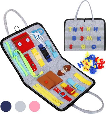 Beschäftigungsbrett fér Kleinkinder, Spielzeug zum Erlernen der Feinmotorik, pädagog