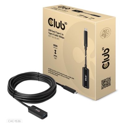 Club 3D CAC-1536 Club3D Kabel USB 3.2 Typ C <> USB Typ A 10Gbps St/Bu 5m retail