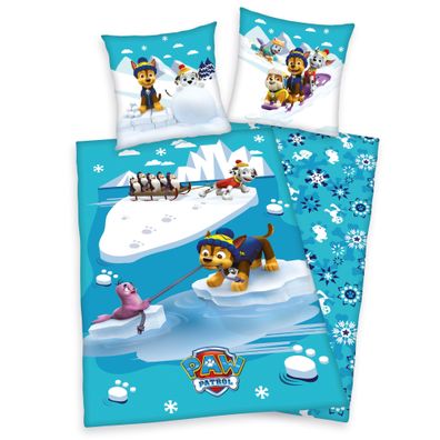 Bettwäsche Set Paw Patrol kuschelig warm 80 x 80 und 135 x 200 cm Flanell