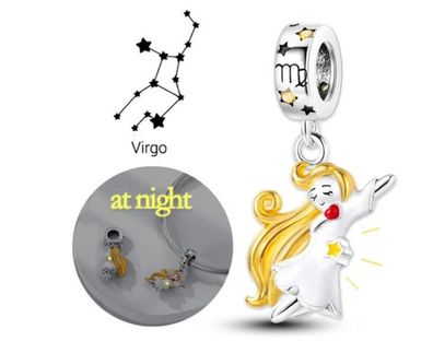 Charm Anhänger für alle bekannten Gliederarmbänder Jungfrau im dunkeln leuchten