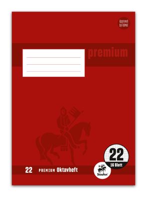 Staufen® 734010242 Oktavheft Premium Academy LIN 22 - A6, 90 g/qm, 32 Blatt, kariert