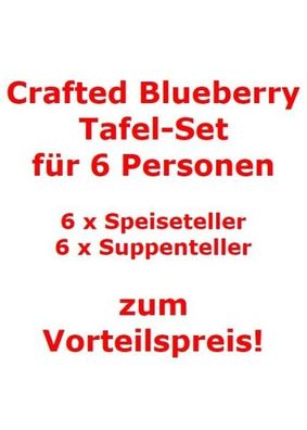 like. by Villeroy & Boch Crafted Blueberry Tafel-Set für 6 Personen / 12 Teile