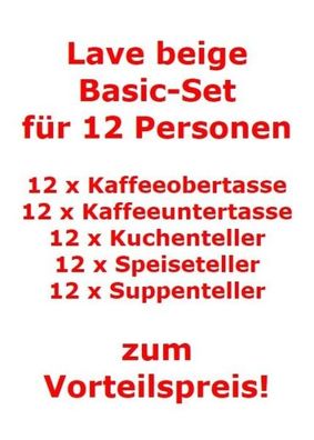 like. by Villeroy & Boch Lave beige Basic-Set für 12 Personen / 60 Teile