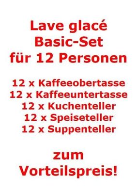 like. by Villeroy & Boch Lave glacé Basic-Set für 12 Personen / 60 Teile