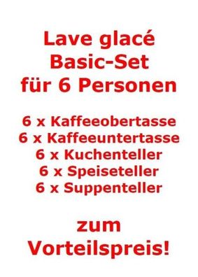 like. by Villeroy & Boch Lave glacé Basic-Set für 6 Personen / 30 Teile