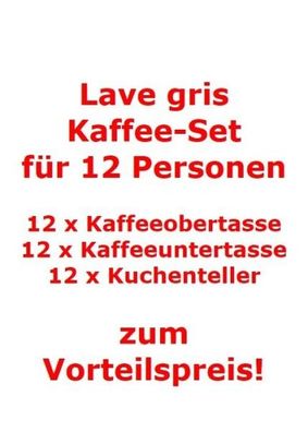 like. by Villeroy & Boch Lave gris Kaffee-Set für 12 Personen / 36 Teile