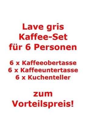 like. by Villeroy & Boch Lave gris Kaffee-Set für 6 Personen / 18 Teile