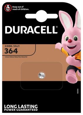 Duracell Uhrenbatterie D364 AgO 1,55V 20mAh Blister