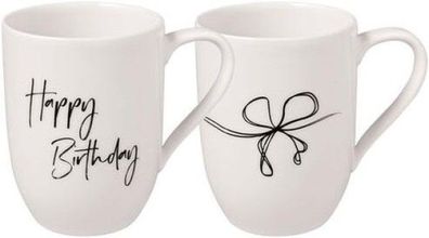 Villeroy & Boch Statement Becher mit Henkel "Happy Birthday" Set 2tlg