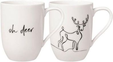 Villeroy & Boch Statement Becher mit Henkel "XMAS Set Rentier" 2tlg