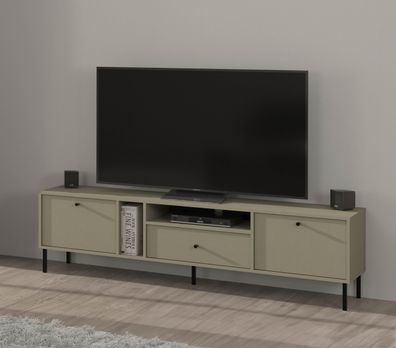 FURNIX RTV Kabinett Tonkin Sideboard mit zwei Schränken und Schublade Metallbeine