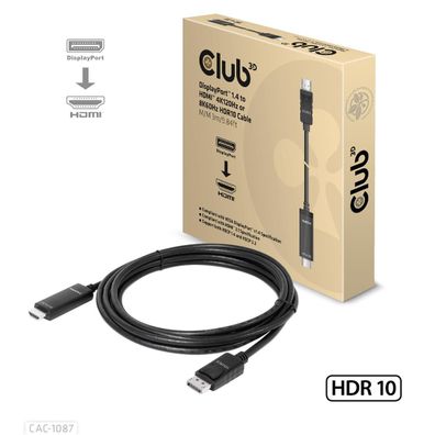 Club 3D CAC-1087 Club3D Kabel DisplayPort 1.4 > HDMI HDR 8K60Hz aktiv 3m retail