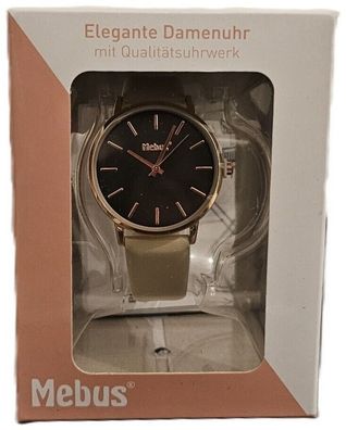 Mebus - Elegante Damenuhr mit Qualitätsuhrwerk - Armbanduhr - NEU und OVP