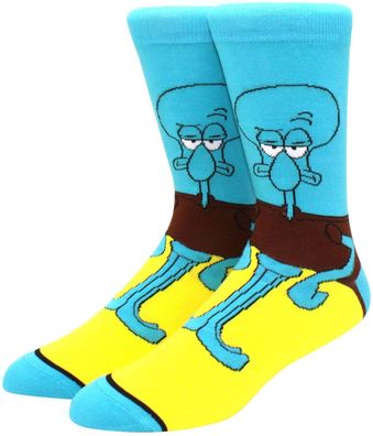 Thaddäus Q. Tentakel Thinker Socken in 3/4-Länge - SpongeBob Lustige Motivsocken