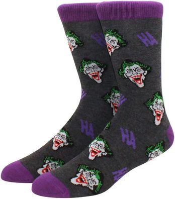 Ha Ha Joker DC Graue Socken - Batman 360° Motiv Charakter Justice League Hero Socken