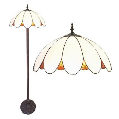 LumiLamp Tiffany Stehlampe Ø 46x166 cm Weiß Kunststoff Glas