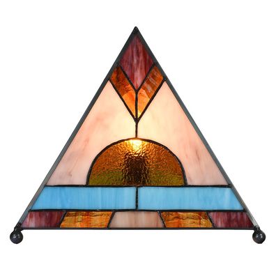 LumiLamp Tiffany Tischlampe 26x26x30 cm Braun Glas