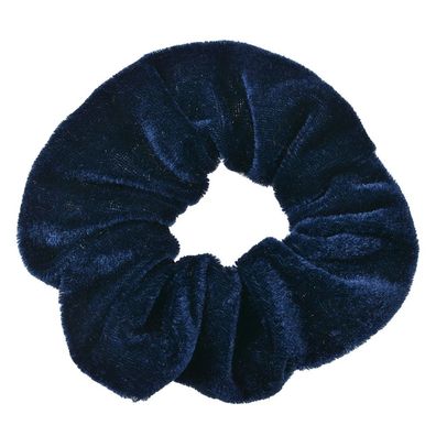 Clayre & Eef Scrunchie Haargummi Ø 10 cm Blau Samt (Gr. Ø 10 cm)