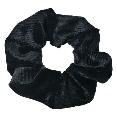 Clayre & Eef Scrunchie Haargummi Ø 10 cm Schwarz Samt (Gr. Ø 10 cm)