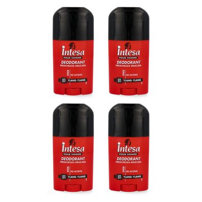 intesa pour Homme Deostick YLANG YLANG 4x 50 ml - Körperpflege ohne Alkohol