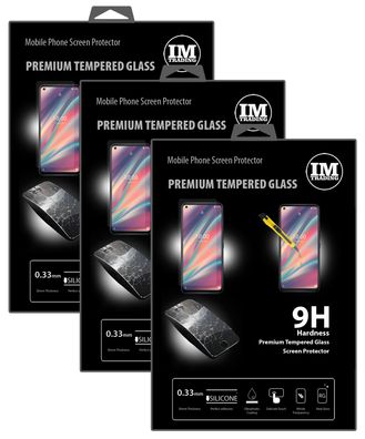 3X Schutz Schutz Glas 9H Tempered kompatibel mit Wiko View 5