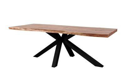 Baumtisch 220x80cm 'Sevilla' Akazie & Eisen schwarz