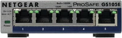 Netgear 5-Port Gigabit Plus Ethernet Switch - Desktop - unmanaged - luefterlos